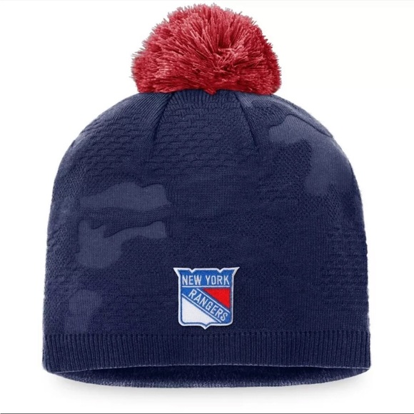 New York Rangers Fanatics Women's Authentic Pro Team Locker Room Beanie with Pom - Picture 1 of 2